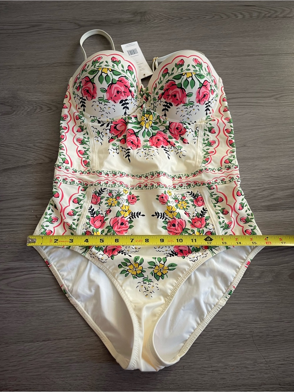 NWT Tory Burch LIPSI White Floral One-Piece Swimsuit garden veil - Picture 8 of 9